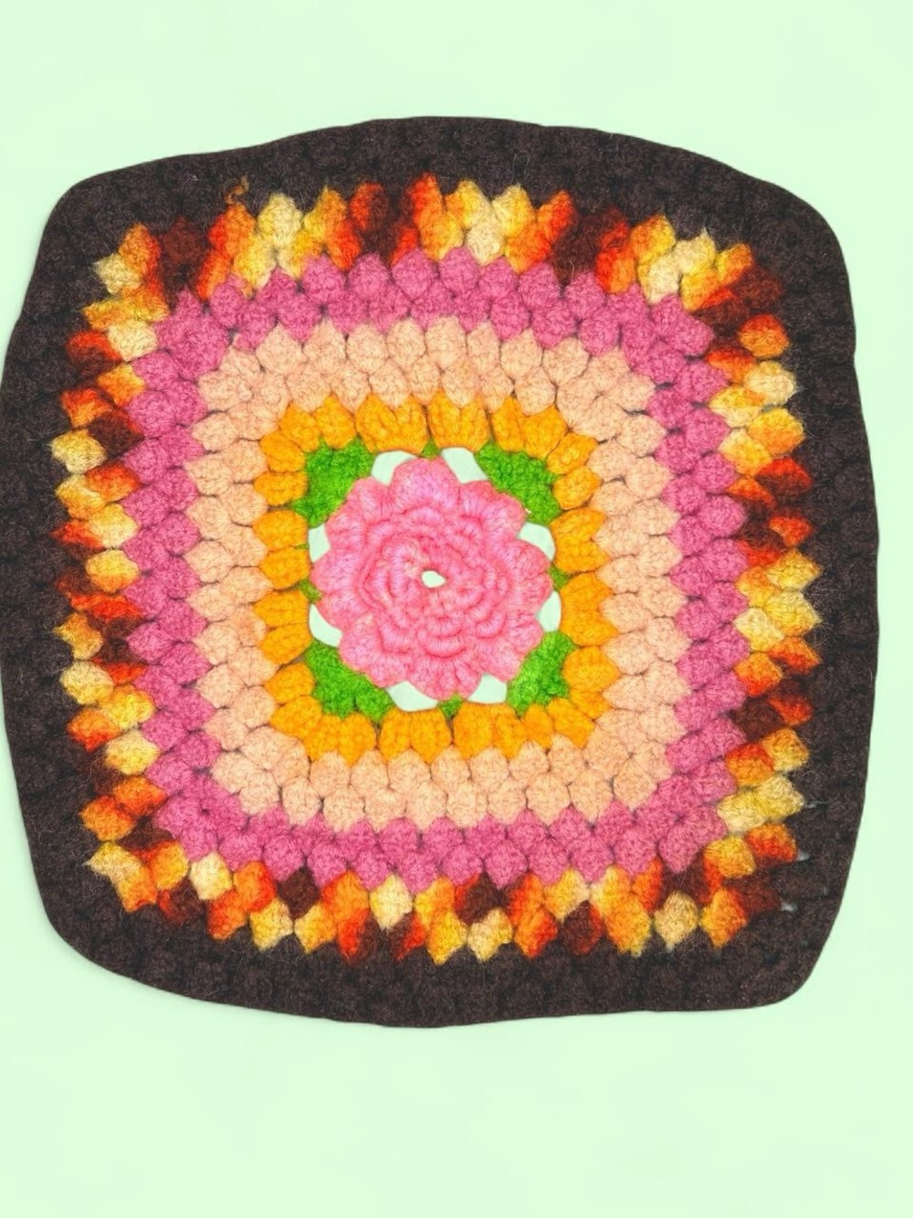 Vintage Handmade Colorful Crochet Floral Doily Home Decor